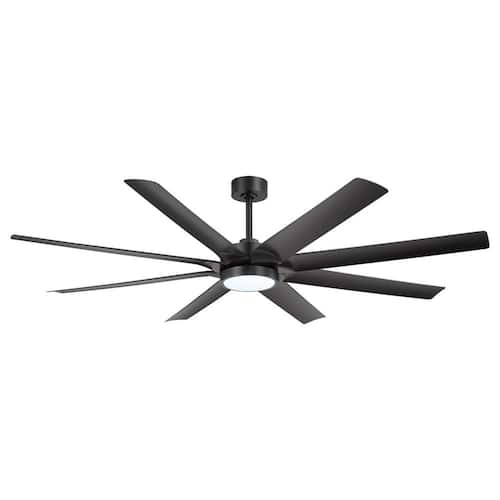 Primo 72-In Indoor Ceiling Fan with DC Motor, 8 ABS Blades, 3-Color Light, 6-Speed Remote Control, 2 Downrods with Timer Lighting