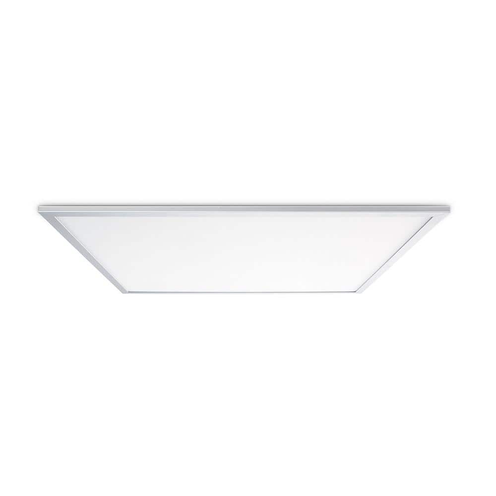 Skytile 20-Watt Brushed Aluminum 1 x 2 Integrated LED Flat Panel Light, Cool White Temperature