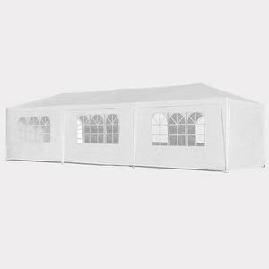 10 ft. x 30 ft. Outdoor Wedding Party Canopy Tent Gazebo with 5 Removable Side Walls, White