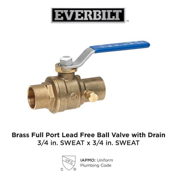 AMERICAN VALVE Stop Valve Brass 3/4-in Copper Sweat x 3/4-in Copper Sweat Multi Turn Stop and Waste Valve AMERICAN VALVE Stop Valve Brass 3/4-in Copper Sweat x 3/4-in Copper Sweat Multi Turn Stop and Waste Valve