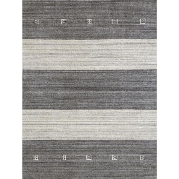 Amer Rugs Blend 2 ft. X 3 ft. Slate Striped Area Rug