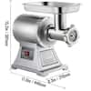 VEVOR 1100 W Silver Commercial Sausage Stuffer 550 lb./Hour 1.5 HP Heavy  Duty for Restaurant Kitchen with 2-Grinding Plates AL-22JRJ000000001V1 -  The Home Depot