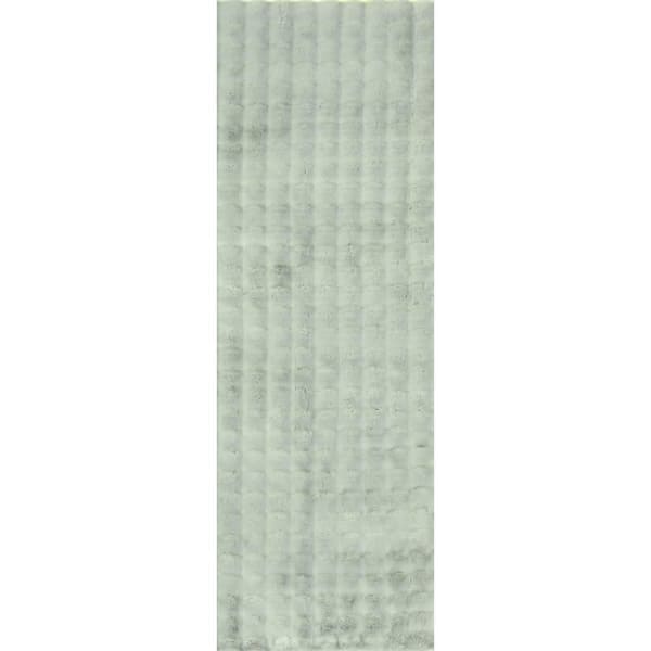 Jeni Solid Faux Rabbit Machine Washable Area Rug Off White 2 ft.  6 in.  ft. x 10 ft.  ft. Runner Rug