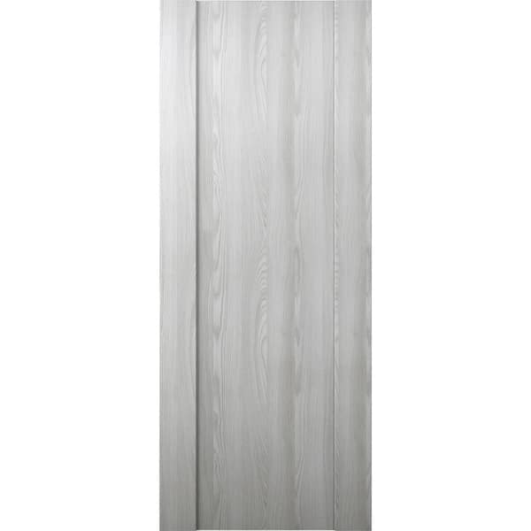 Belldinni Vona 01 2H 18 in. W x 80 in. H x 1-3/4 in. D 1-Panel Solid Core Dark Urban Prefinished Wood Interior Door Slab, Dark Gray/Dark Urban