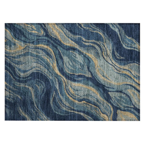 Chantille Machine Washable Indoor/Outdoor Abstract ACN3025 Navy 3 ft. x 4 ft. Area Rug