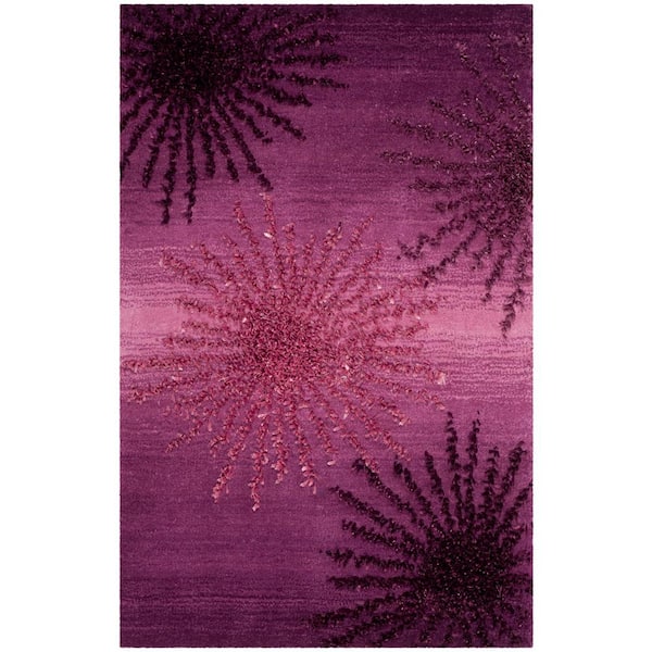 SAFAVIEH Soho Purple 2 ft. x 3 ft. Floral Area Rug