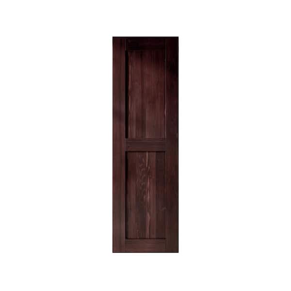 HOMACER 26 in. x 84 in. H-Frame Red Mahogany Solid Natural Pine Wood Panel Interior Sliding Barn Door Slab with-Frame