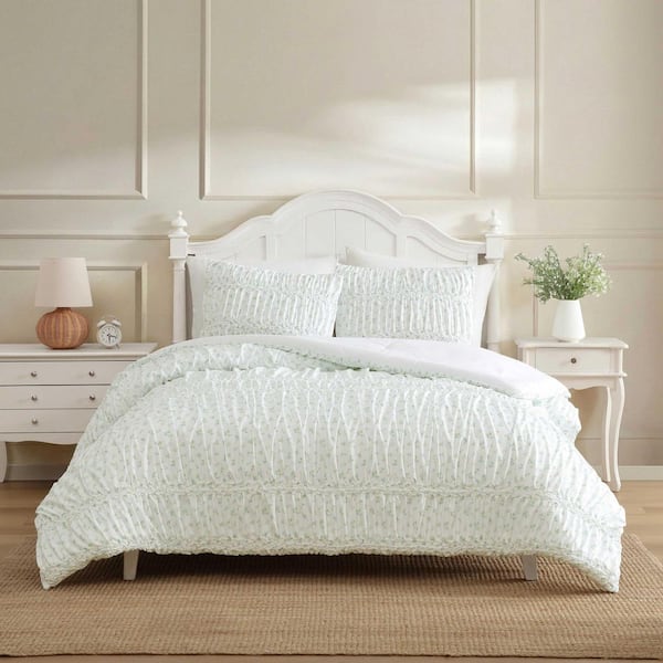 Laura Ashley Rosebuddies Reversible 3-Piece Light Blue Microfiber