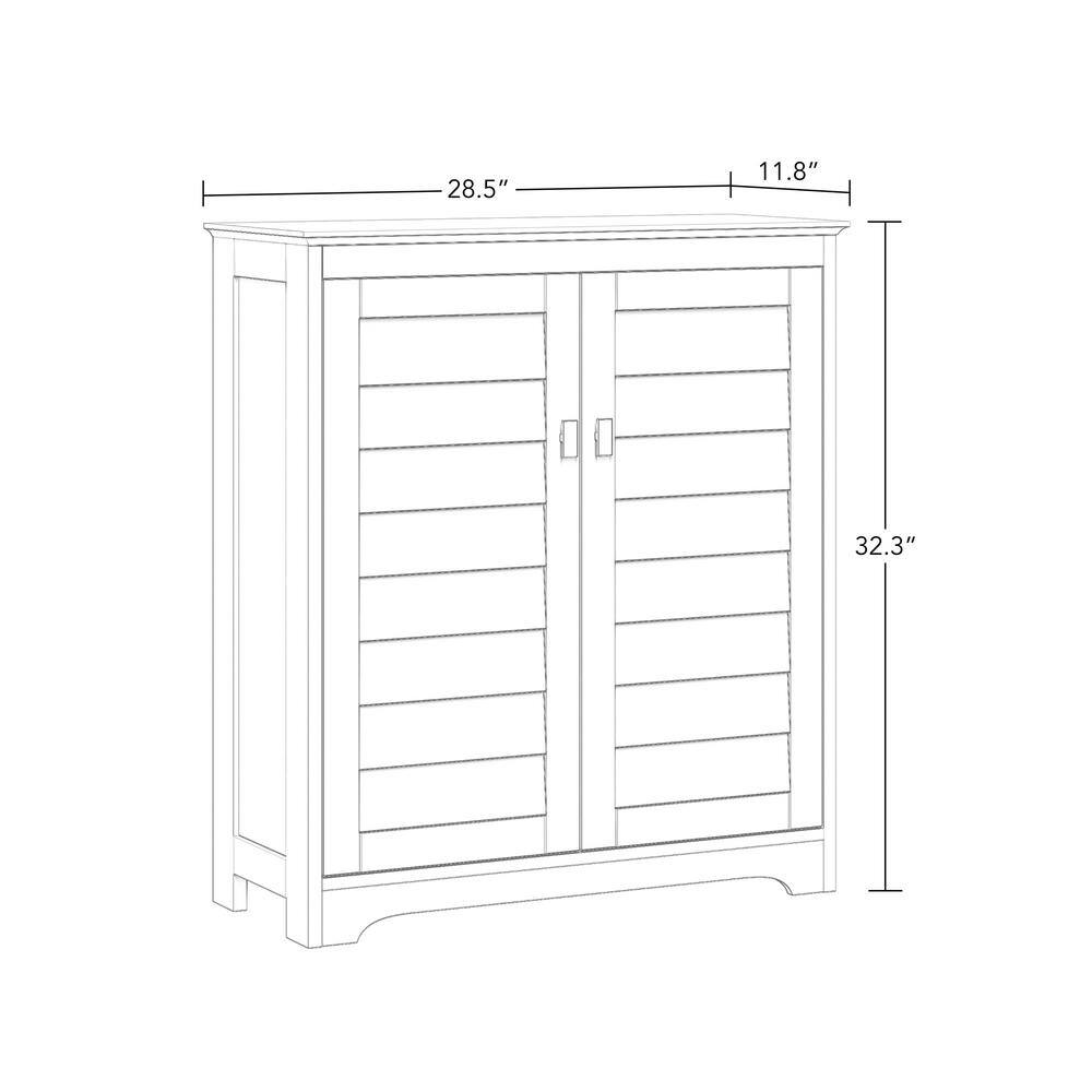 White Shutter Door Cabinet with Adjustable Shelves