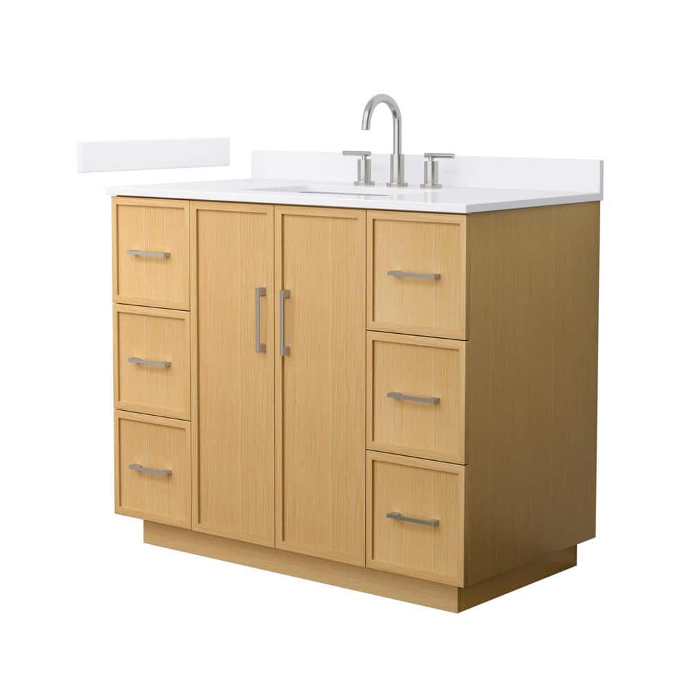 Elan TK 42 in. Single Freestanding Light Oak Bath Vanity with White Quartz Top (Assembled) price history on PriceWatchPro