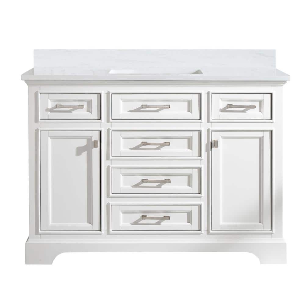 Design Element Milano 48 in. W x 22 in. D Bath Vanity in White with