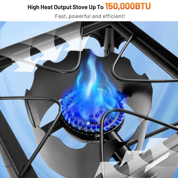 Outdoor 2-Burner Stove High Pressure Propane GAS Camp Stove 150,000 BTU