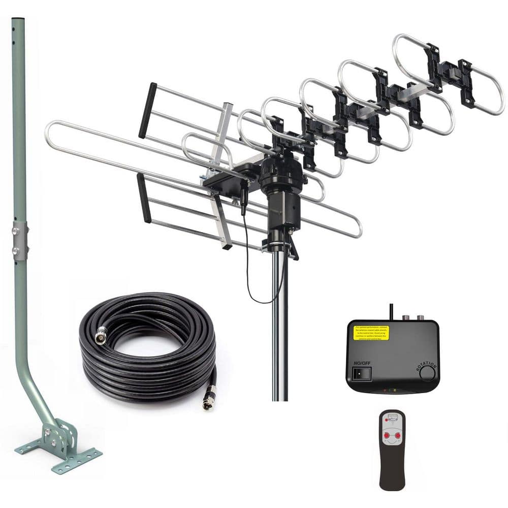 UHD-8909 150 mile Reception UHFAmplified Signal High-Gain HDTV and 4k Digital Outdoor Antenna 360° Rotating Remote