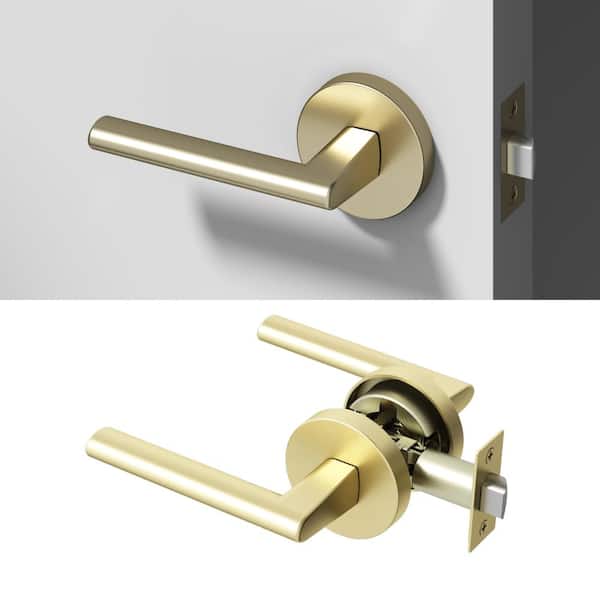 Okun Brio Metal Brushed Champagne Gold Passage Hall/Closet Round