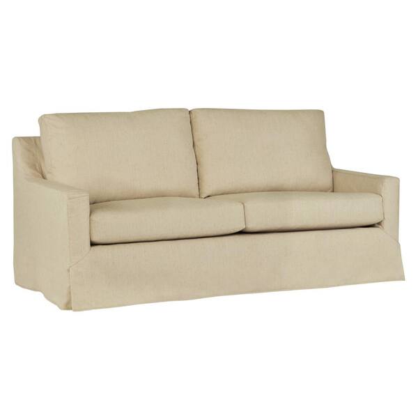 Progressive Furniture Sophie 80 in. Wheat Polyester 3-Seater Tuxedo Sofa with Square Arms