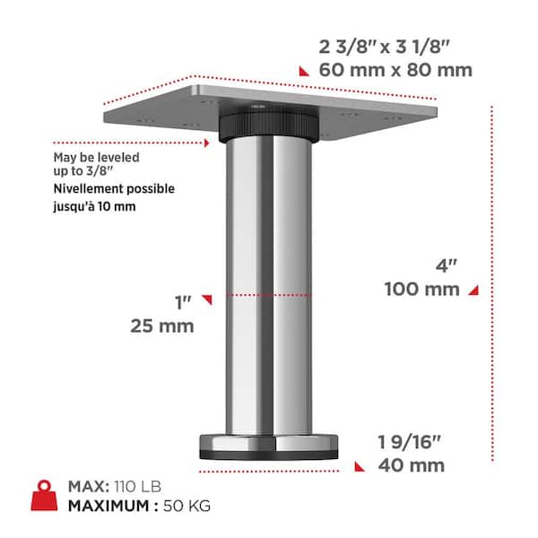 Richelieu Hardware BORSA Series 4 in. (100 mm) Chrome Stainless