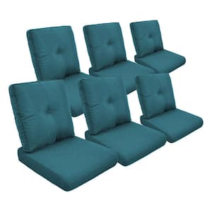 ArcoBay 22 in. x 25 in. x 4 in. 12-Piece Deep Seating Outdoor Lounge Chair Replacement Cushion Set in Peacock Blue