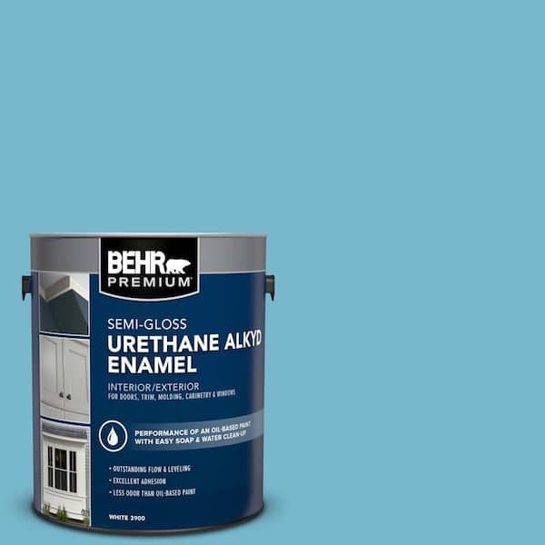 BEHR PREMIUM 1 gal. #M480-4 Below Zero Urethane Alkyd Semi-Gloss Enamel Interior/Exterior Paint