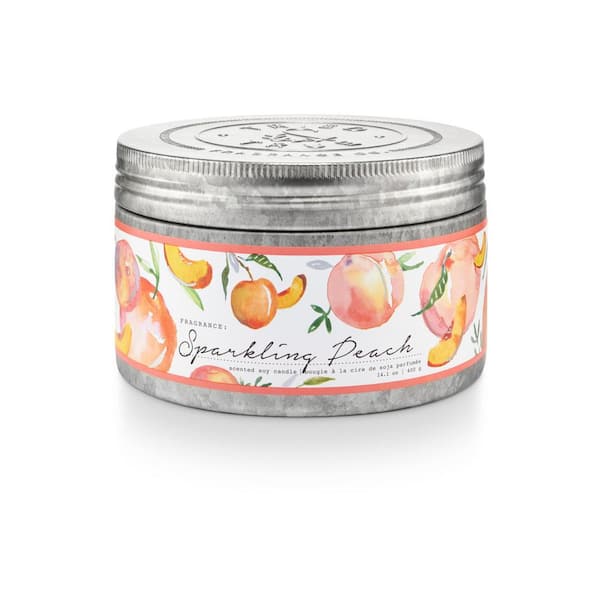Unbranded 14.1 fl. oz. Sparkling Peach Large Tin Scented Candle 1-Pack