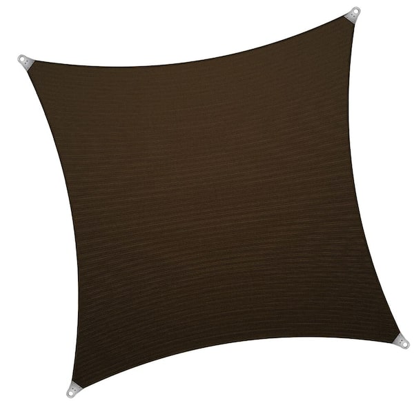 AMGO 16 ft. x 20 ft. Rectangle Super Ring Sunshade Sail 260 GSM Heavy Duty - Brown