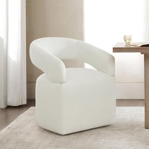 Octavian Beige Fabric Dining Chair with Removable Casters for Dining Room Bed Room Living Room