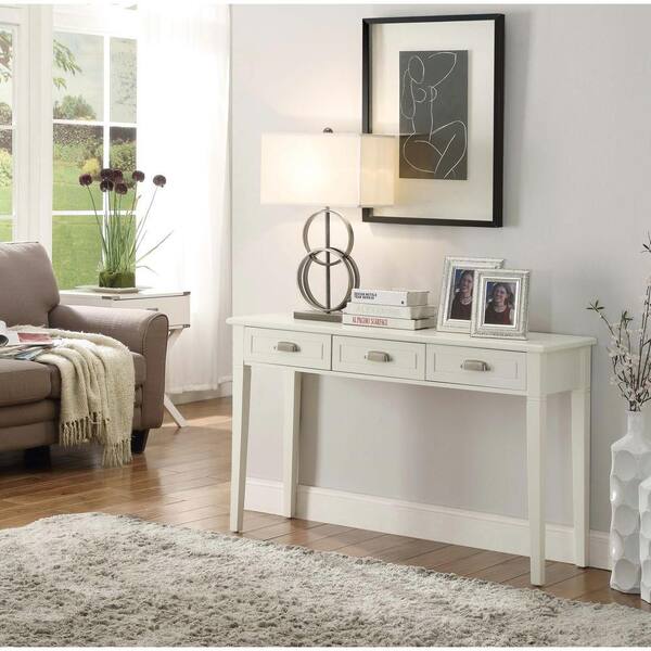 Unbranded Amelia 3-Drawer White Wooden Console Table