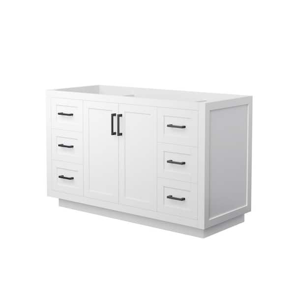 Wyndham Collection Miranda 53.25 in. W x 21.75 in. D x 33 in. H Single Bath Vanity Cabinet without Top in White