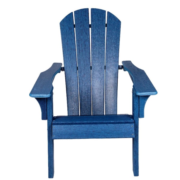 Movisa Navy Blue Patio Plastic Adirondack Chair