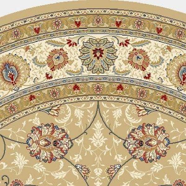 Vaughan Light Gold/Ivory 5 ft. x 5 ft. Round Indoor Area Rug