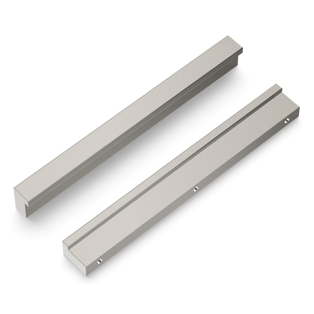 Brushed Nickel Modern Finger Cabinet Handles with Mounting Hardware