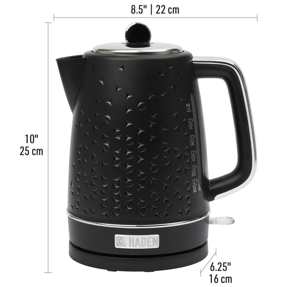 Starbeck Black and Chrome 1.7L Stainless Steel Electric Kettle