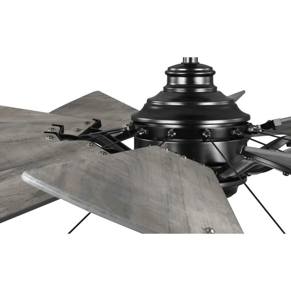 60-Inch Matte Black Windmill Ceiling Fan with Remote