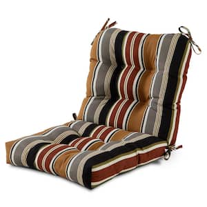 21 in. x 42 in. Outdoor Dining Chair Cushion in Brick Stripe