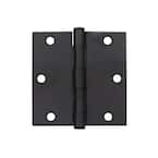 3.5 in. Square Matte Black Squeak Free Door Hinge (48-Pack)
