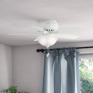 Newsome 42 in. Indoor Low Profile Fresh White Ceiling Fan With LED Light Kit and Remote