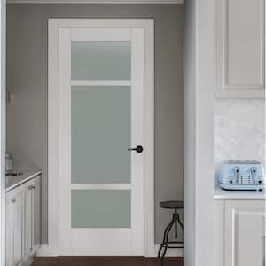 36 in. x 80 in. MODA Primed PMT1031 Solid Core Wood Interior Door Slab w/Translucent Glass