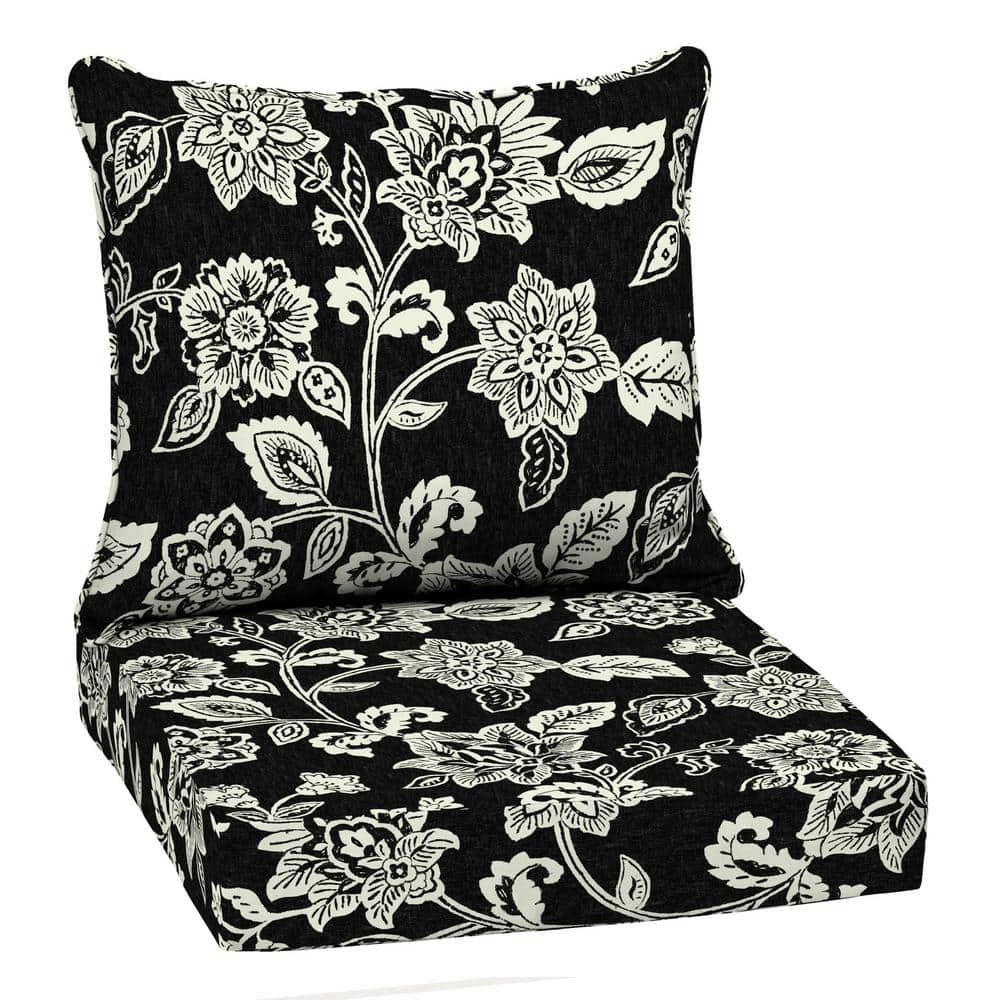 22 in. x 24 in. 2-Piece Deep Seating Outdoor Lounge Chair Cushion in Ashland Black Jacobean price history on PriceWatchPro