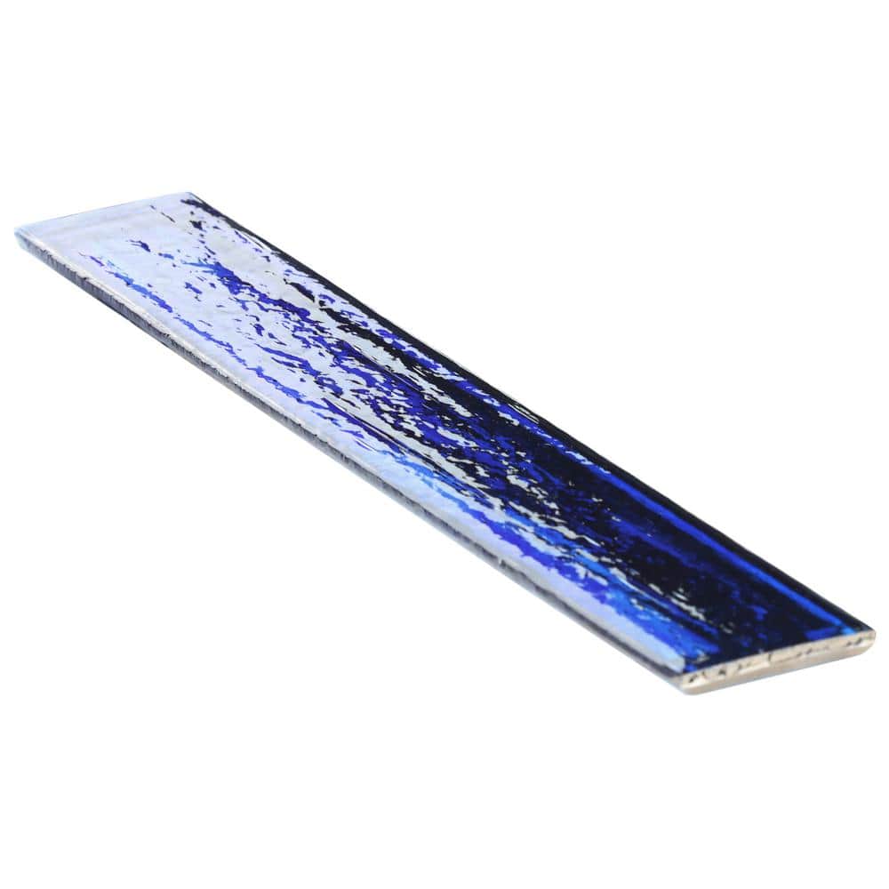 Apollo Brick Polished Blue Glass Subway Wall Tile