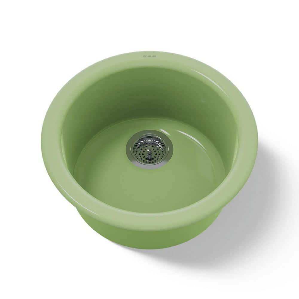 Porto Fino Cast Iron 18.5 in. Drop-In/Topmount Bar Sink in Fresh Green price history on PriceWatchPro
