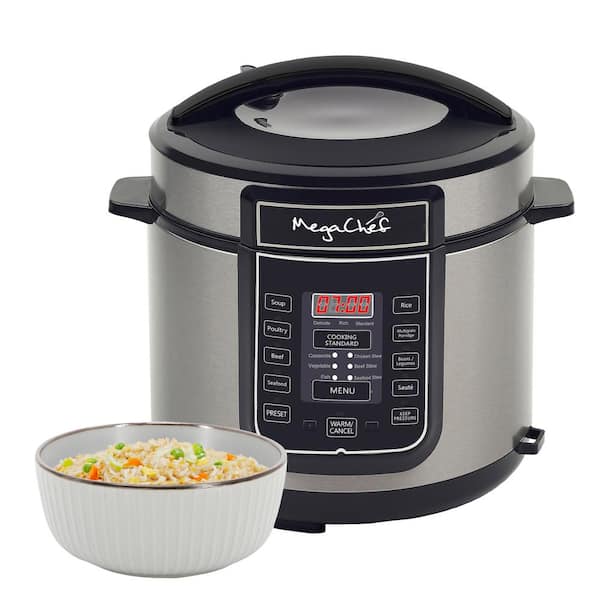 6 Qt. Black Electric Pressure Cooker with Built-In Timer