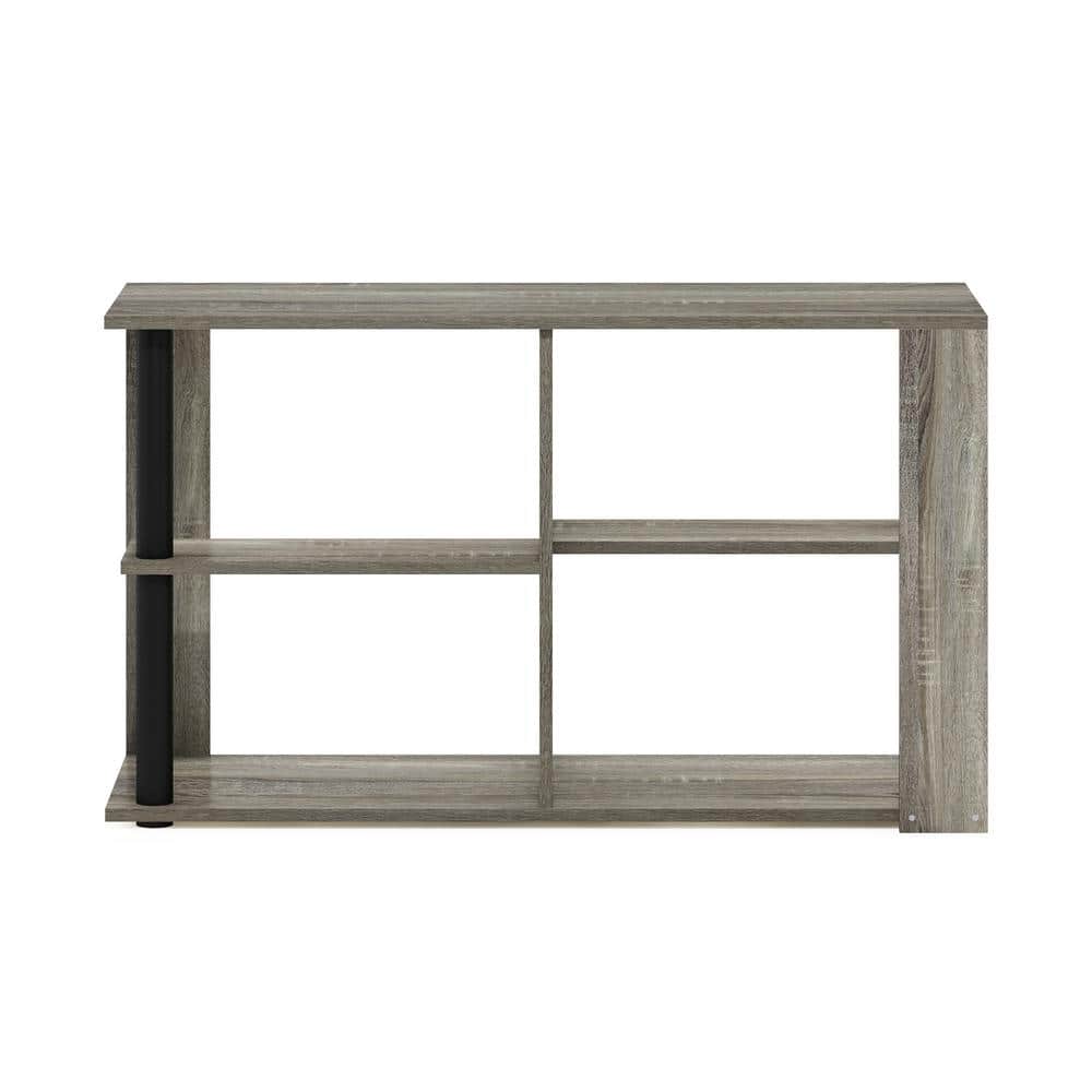 French Oak & Black Rectangular Coffee Table with Storage