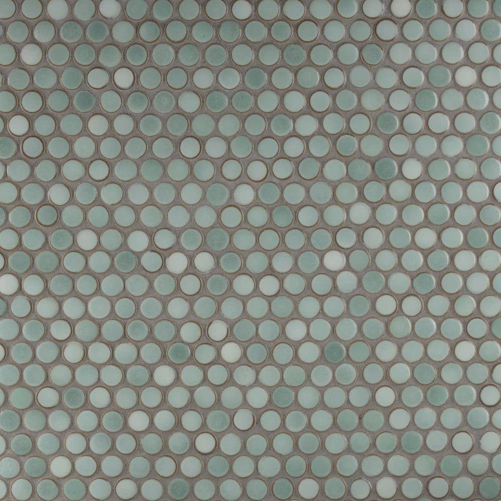 Hudson Penny Round Mint Green 6 in. x 6 in. Porcelain Mosaic Take Home Tile Sample price history on PriceWatchPro