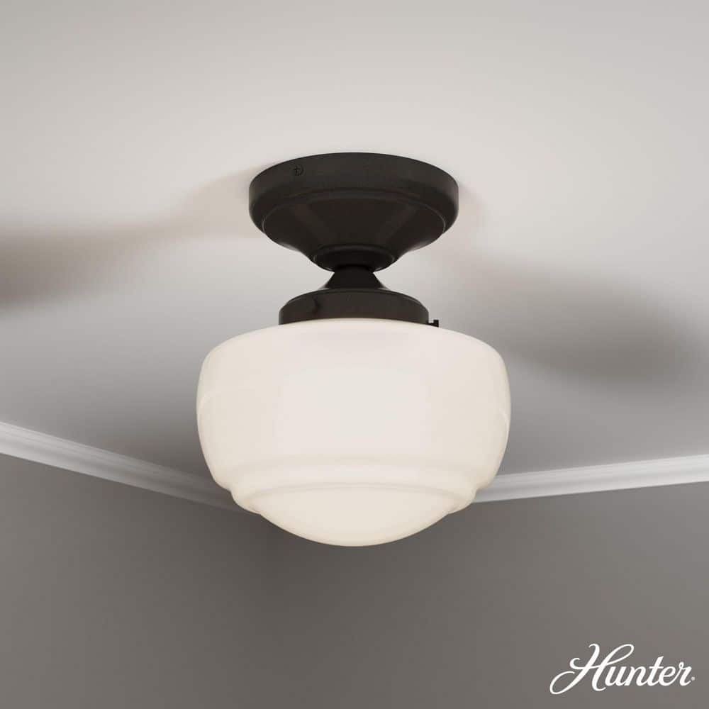 Noble Bronze Saddle Creek 6.75" Schoolhouse Semi-Flush Mount Light