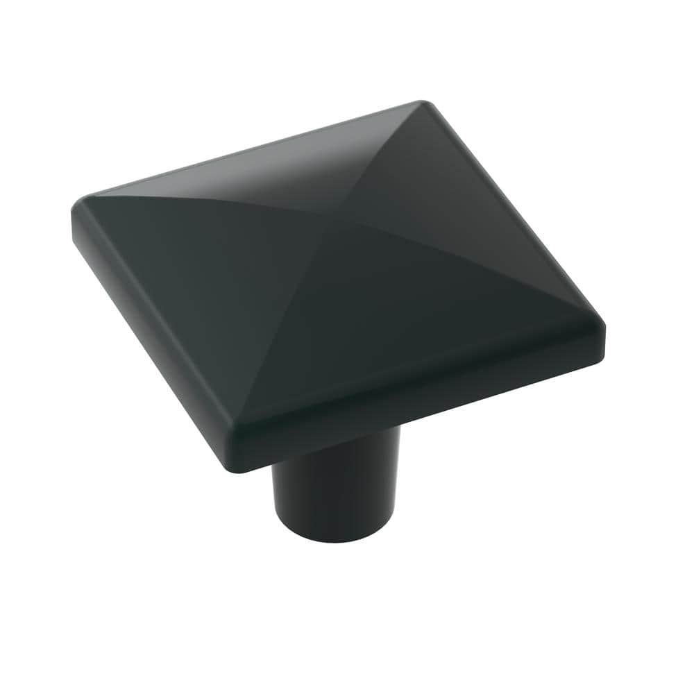 Extensity 1-1/8 in. (29mm) Classic Matte Black Square Cabinet Knob