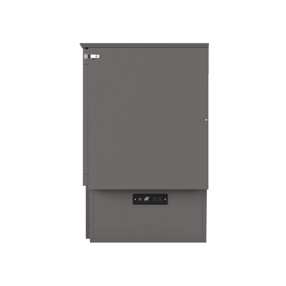 Nantucket White Murphy Bed Chest with Full Mattress - thumbnail 2