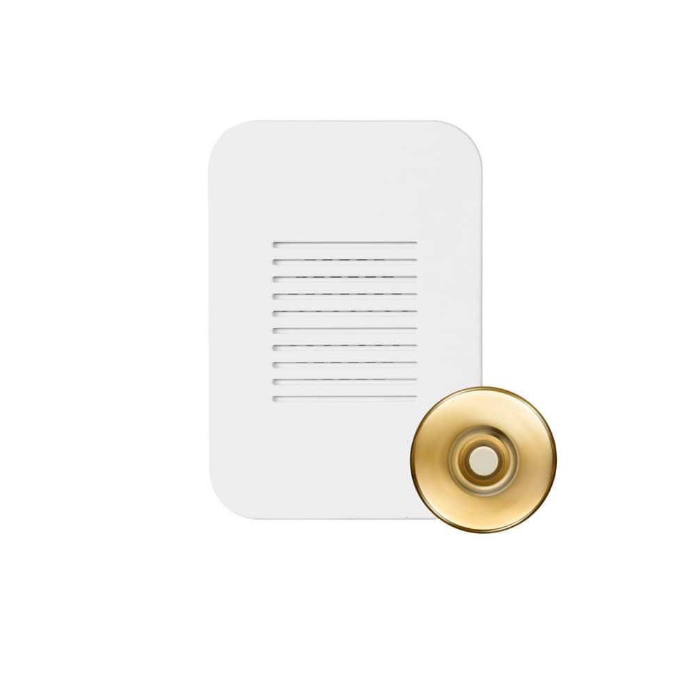 PrimeChime Plus 2 Mini Video Compatible Hardwired Door Bell Chime Kit with Polished Brass Stucco Button price history on PriceWatchPro