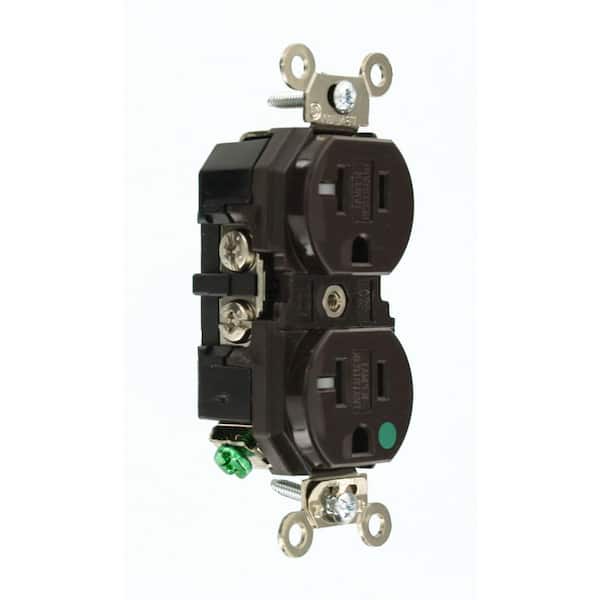 20 Amp 125 V Hospital Grade Tamper Resistant Duplex Outlet/Receptacle, Brown (1-Pack) 8300-SG