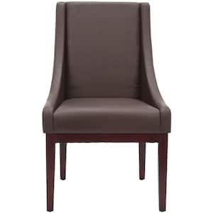 Mercer Brown/Dark Red Leather Arm Chair