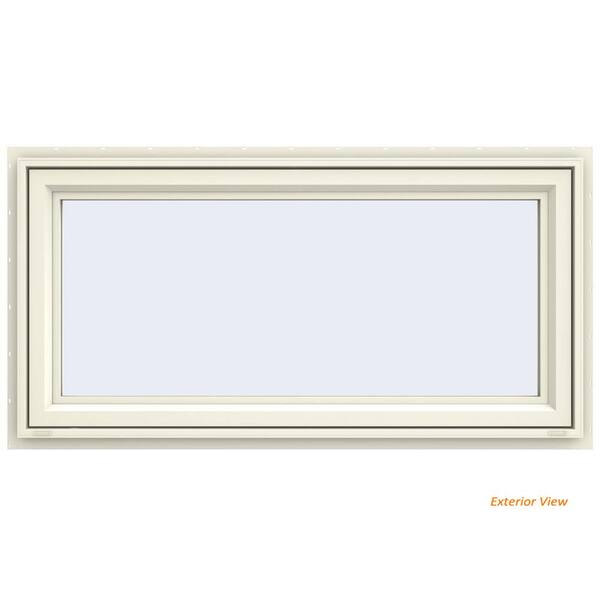 JELD-WEN 47.5 in. x 23.5 in. V-4500 Series Cream Painted Vinyl Awning Window with Fiberglass Mesh Screen