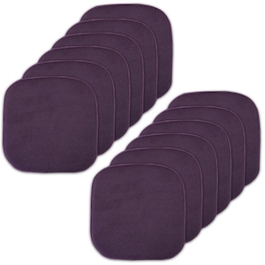 Eggplant, Honeycomb Memory Foam Square 16 in. x 16 in. Non-Slip Back Chair Cushion (12-Pack)